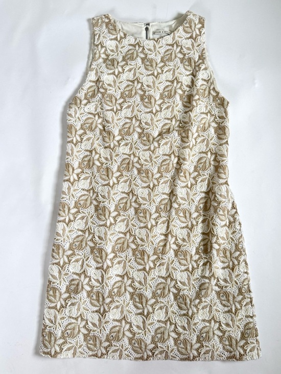 Alice + Olivia Dresses & Skirts - Alice And Olivia Lizzy Shift Dress Embellished Cream Off White